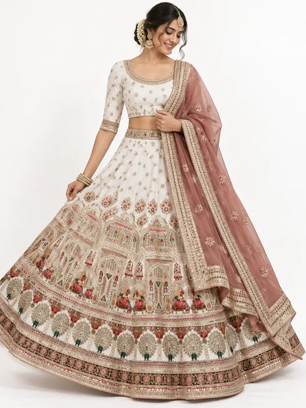 Bridal_White_Printed_Unstitched_Lehenga_Choli_For_Women