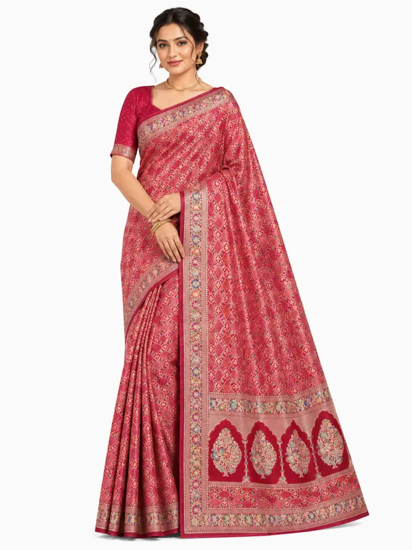 Reddish_Pink_georgette_Saree_For_Women