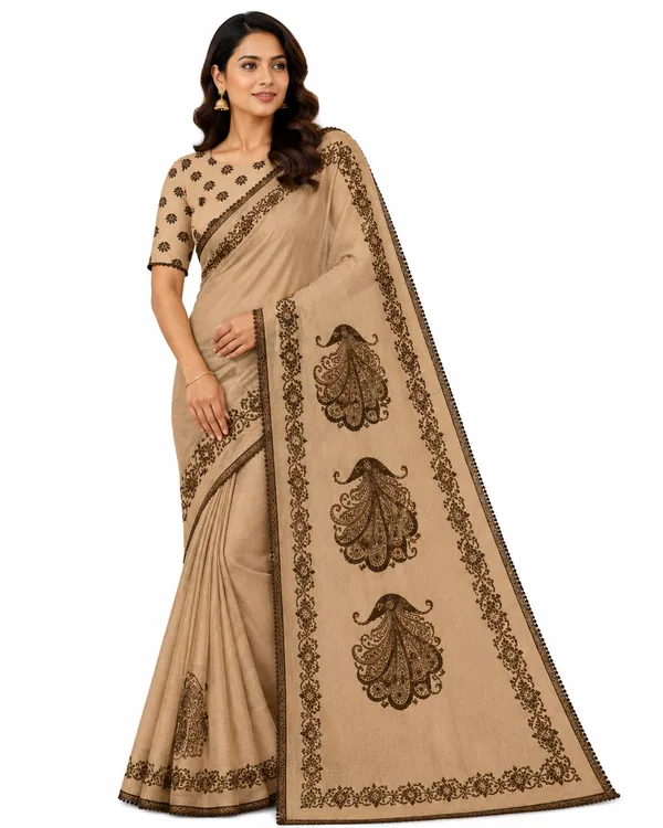 Beige_Printed_Saree_For_Women