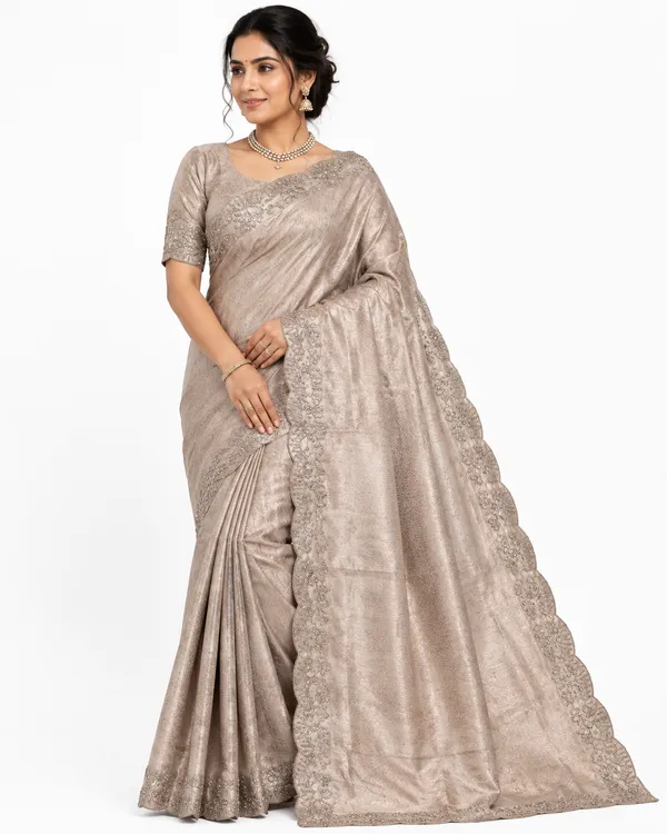 Goldenish_Brown_Embroidered_Saree_For_Women