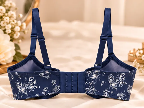 LA_QAYARA_Women's_Navy_Blue_Floral_Printed_Bra_with_Adjustable_Straps