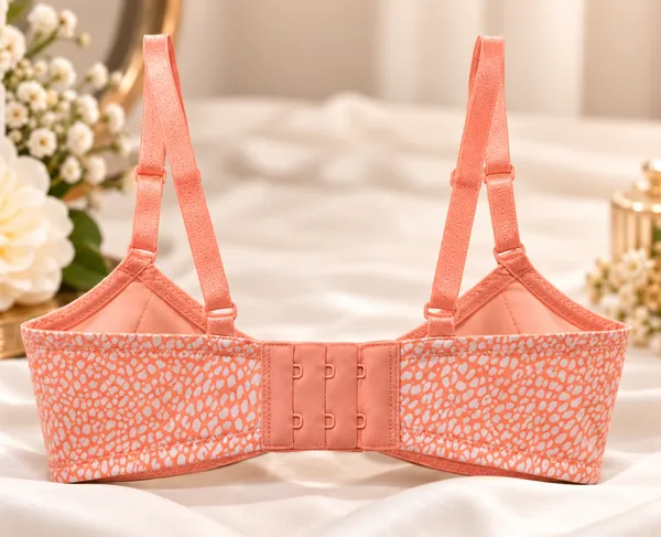 LA_QAYARA_Women's_Peach_Coral_Printed_Bra_with_Adjustable_Straps_for_Daily_Wear