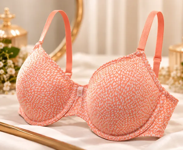 LA_QAYARA_Women's_Peach_Coral_Printed_Bra_with_Adjustable_Straps_for_Daily_Wear