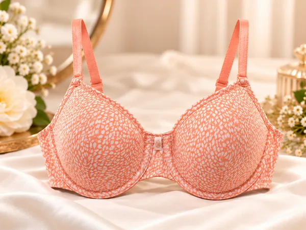 LA_QAYARA_Women's_Peach_Coral_Printed_Bra_with_Adjustable_Straps_for_Daily_Wear