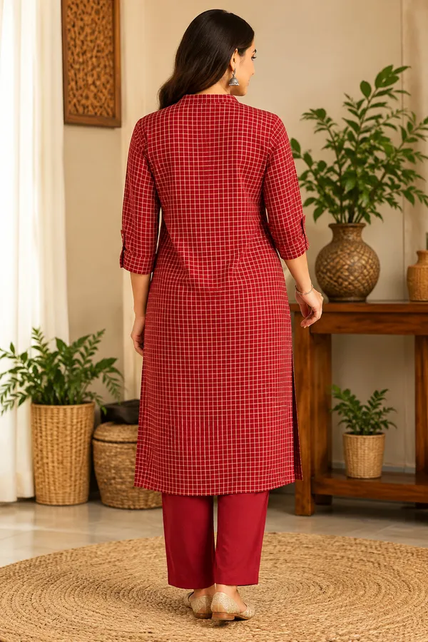 LA_QAYARA_Women's_Red_Checked_Printed_Straight_Kurta_with_Trousers____________Is_this_conversation_helpful_so_far?