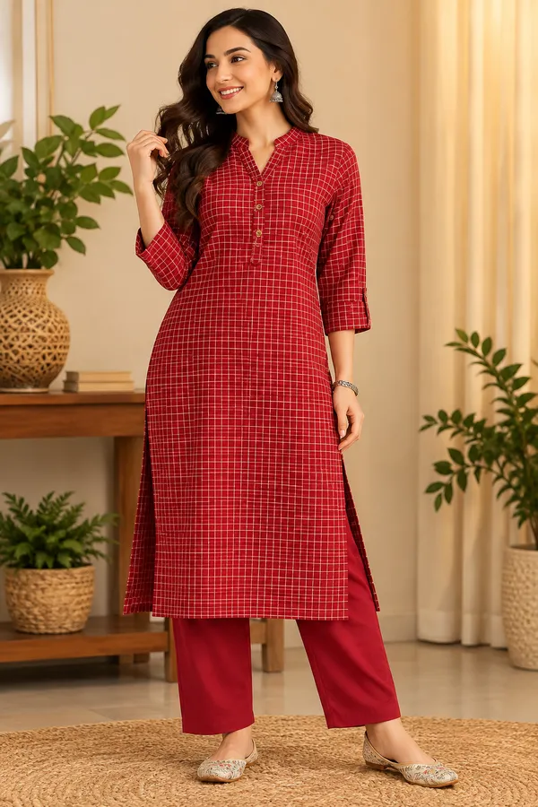 LA_QAYARA_Women's_Red_Checked_Printed_Straight_Kurta_with_Trousers____________Is_this_conversation_helpful_so_far?
