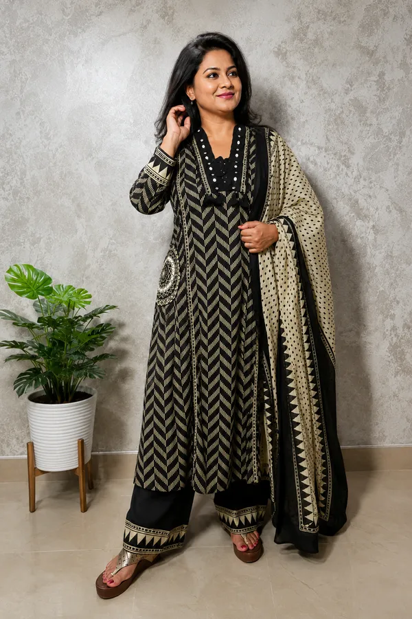 Black_Printed_Straight_Kurta_Set_With_Dupatta_for_Women