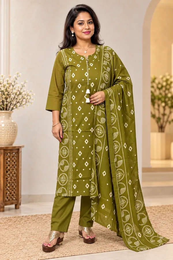 Green_cotton_3pcs_suit