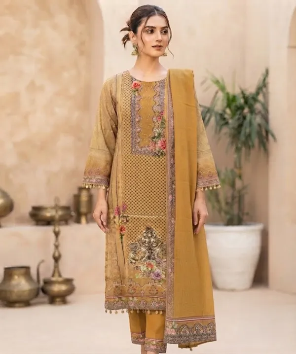 Mustard_Viscose_Crepe_Kurta_Set_For_Women
