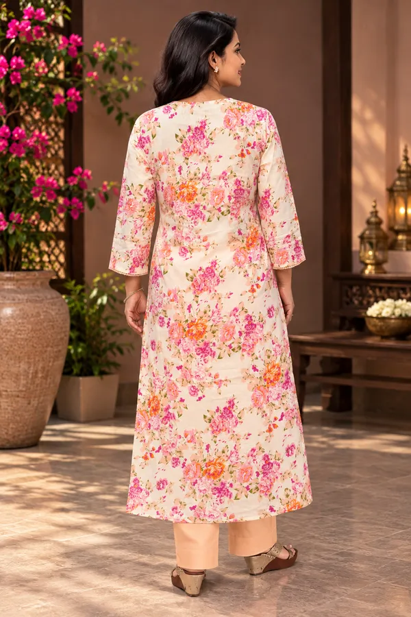 Peach_color_straight_kurta_set