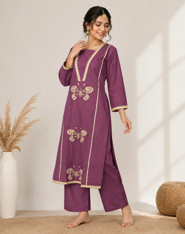 Mauve_Cotton_Kurta_Set_For_Women