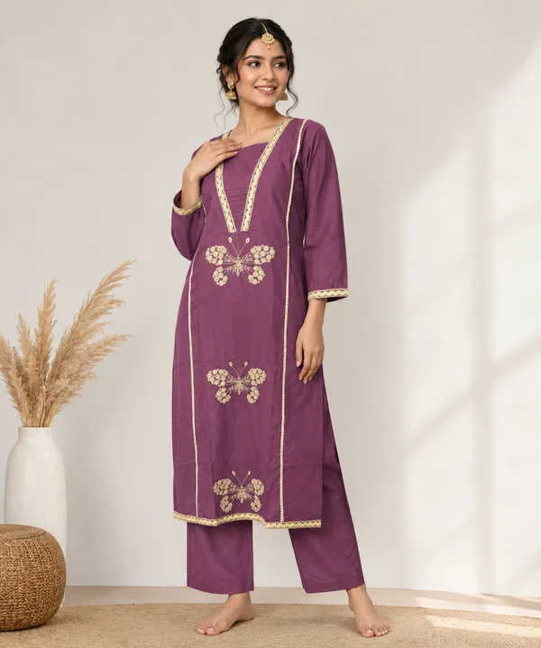 Mauve_Cotton_Kurta_Set_For_Women