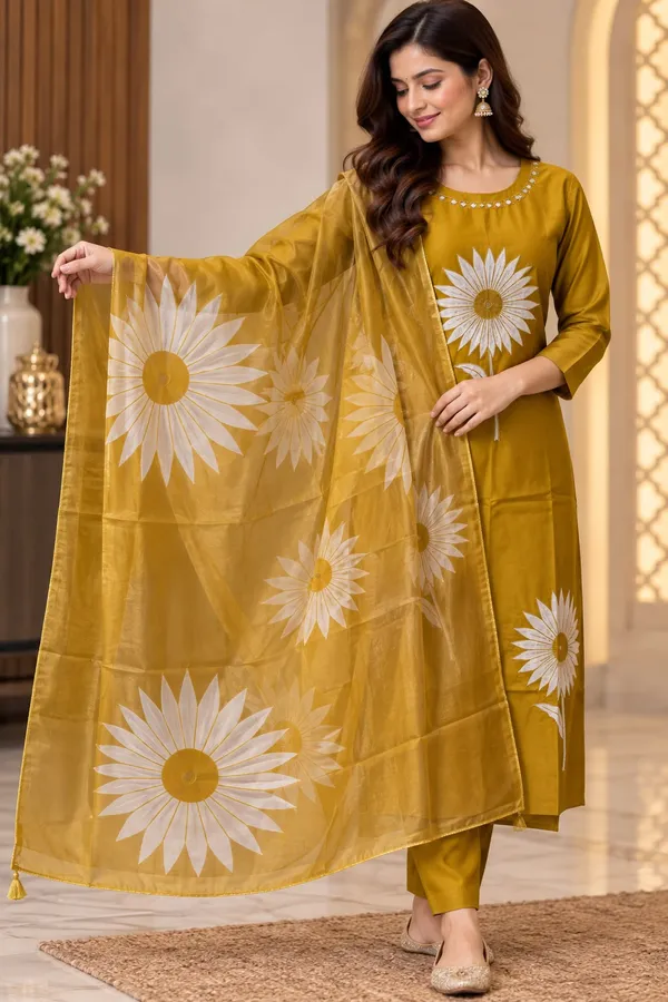 Mustard_Roman_silk_Hand_work_Kurta_Set_with_Digital_Dupatta