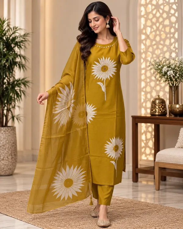 Mustard_Roman_silk_Hand_work_Kurta_Set_with_Digital_Dupatta