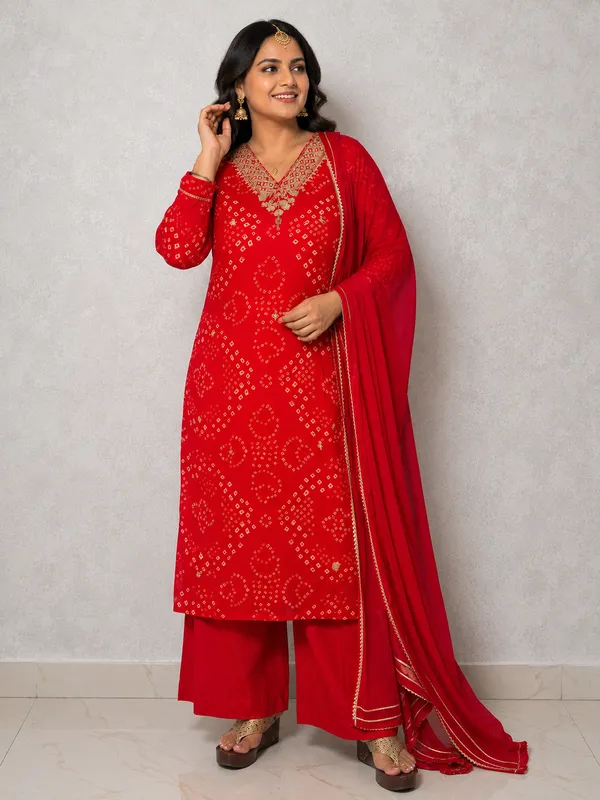 Red_Georgette_With_Cotton_Lining_Kurta_Set_For_Women
