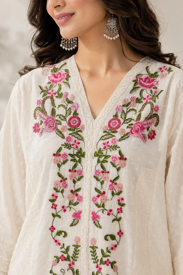 White_Kota_Cotton_Kurta_Set_For_Women
