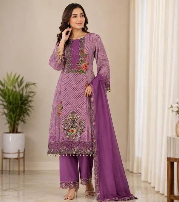 Pink_Viscose_Crepe_Kurta_Set_For_Women