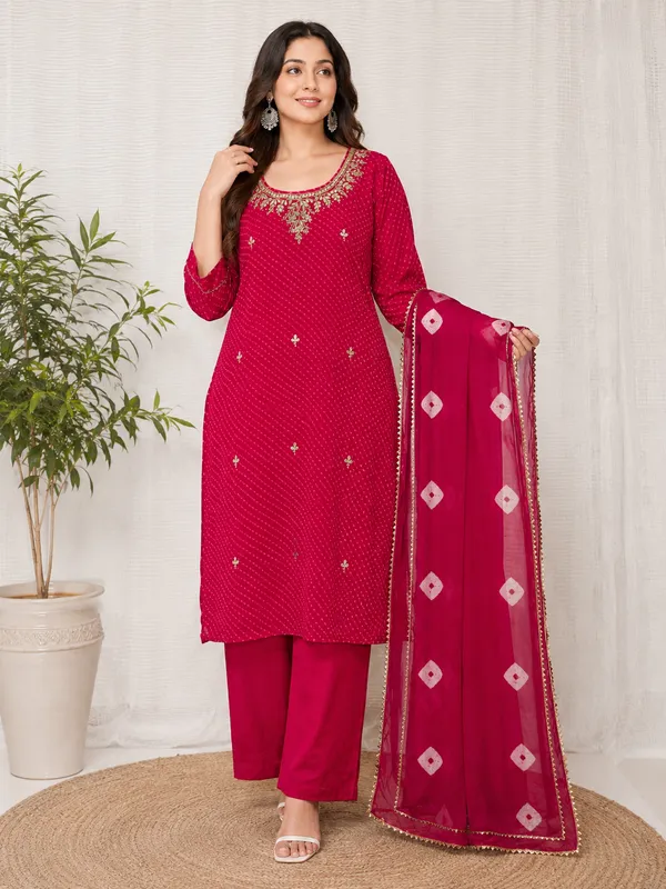 Pink_Georgette_With_Cotton_Lining_Kurta_Set_For_Women