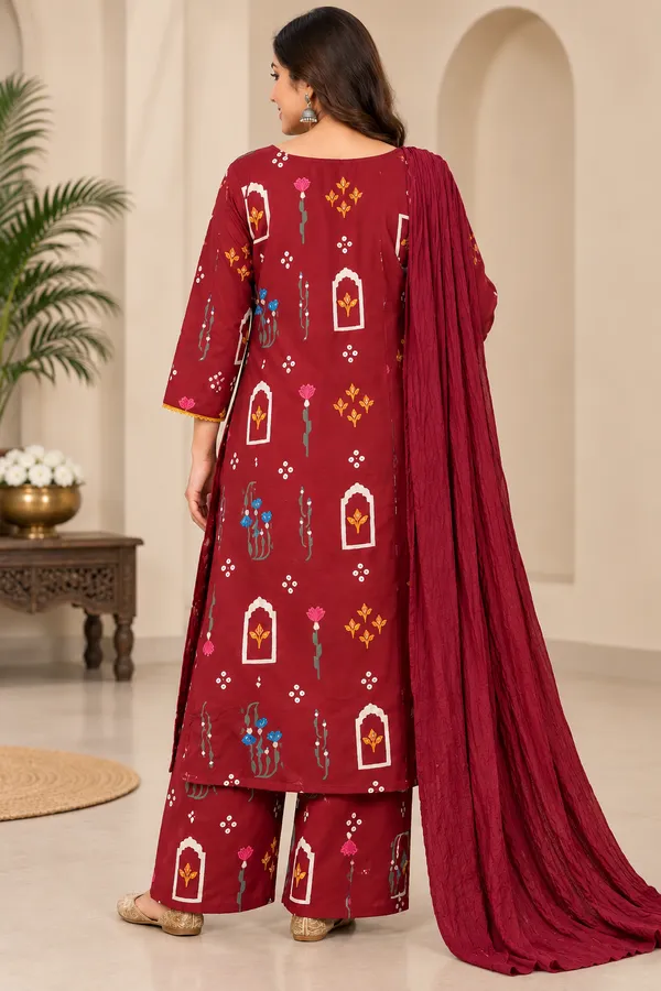 Maroon_Printed_Straight_Kurta_Set_for_Women
