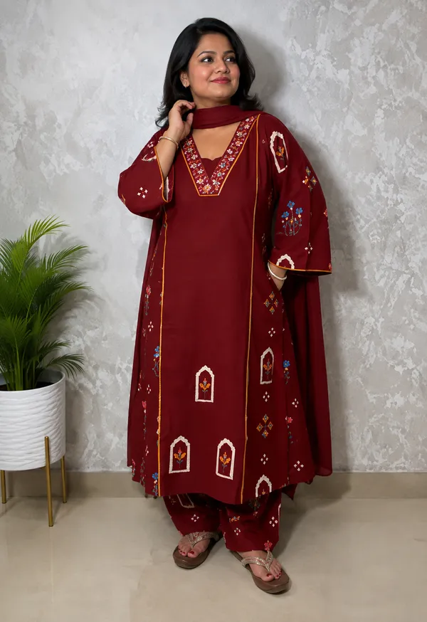 Maroon_Printed_Straight_Kurta_Set_for_Women