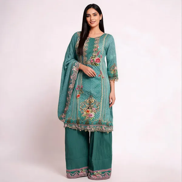 Green_Viscose_Crepe_Kurta_Set_For_Women