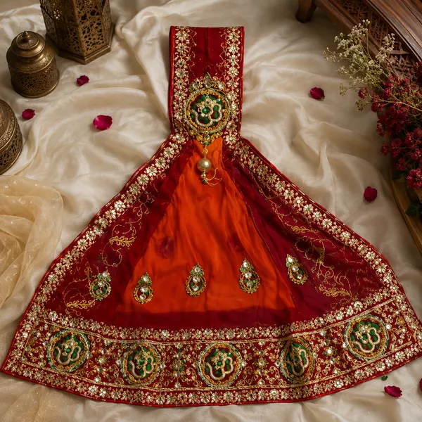 Maroon_Georgette_Brooch_Pila_For_Women