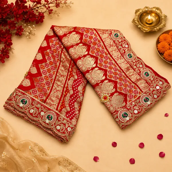 Red_Viscose_Khaadi_Khadi_Dupatta_For_Women