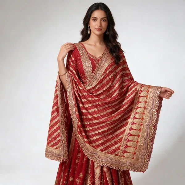 Red_Viscose_Khaadi_Khadi_Dupatta_For_Women