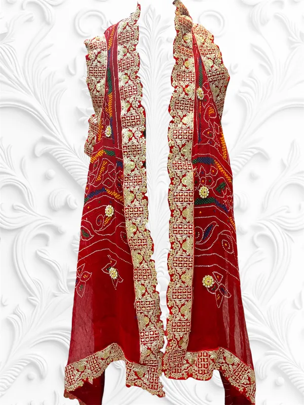 Red_Georgette_Chunri_Shrug_For_Women