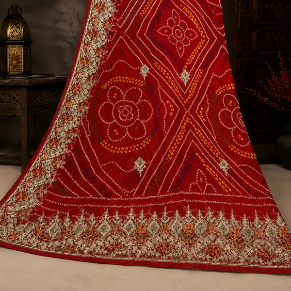 Red_Georgette_Chunri_1_Paat_Jaal_Work_For_Women