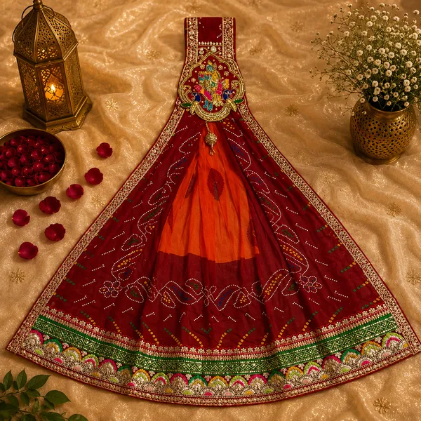 Maroon_Georgette_Brooch_Pila_For_Women