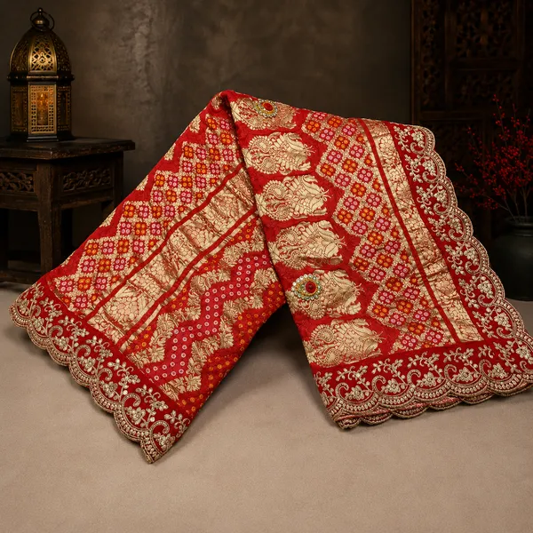 Red_Viscose_Khaadi_Khadi_Dupatta_For_Women