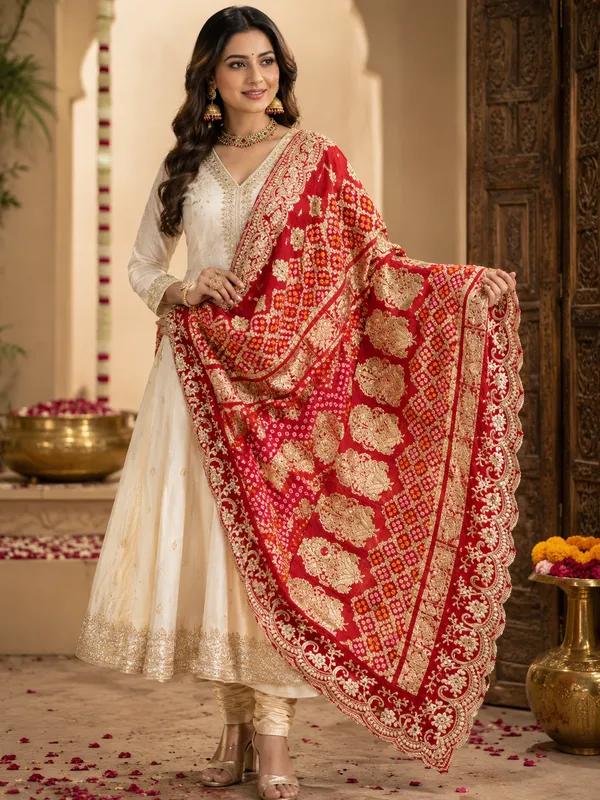 Red_Viscose_Khaadi_Khadi_Dupatta_For_Women