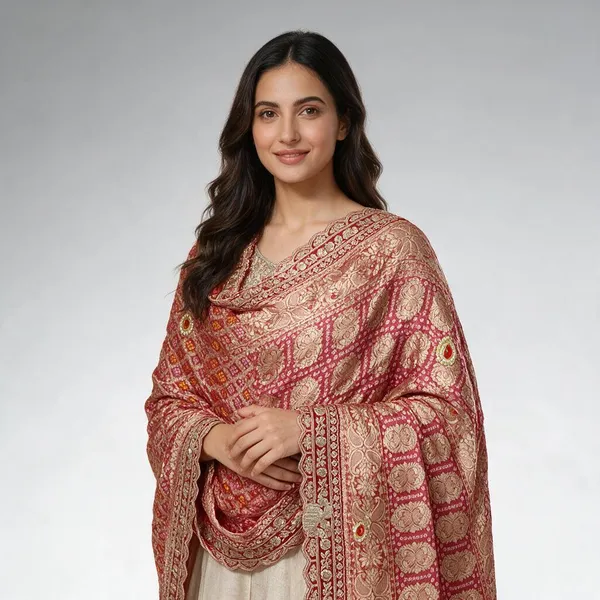 Red_Viscose_Khaadi_Khadi_Dupatta_For_Women