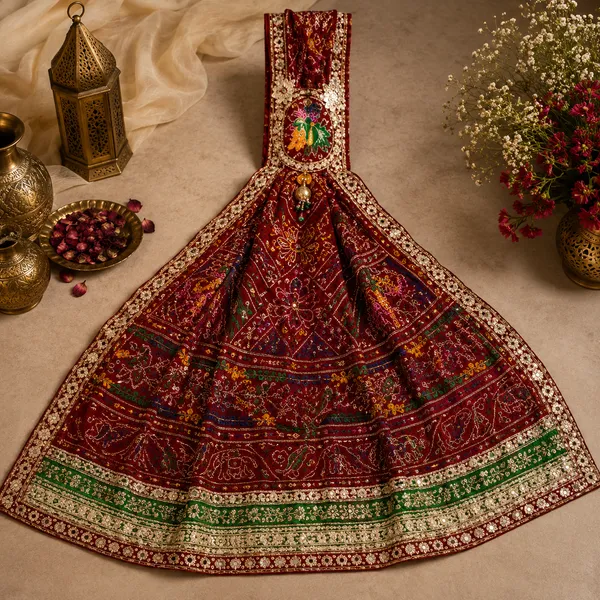 Red_Georgette_Brooch_Chunri_For_Women
