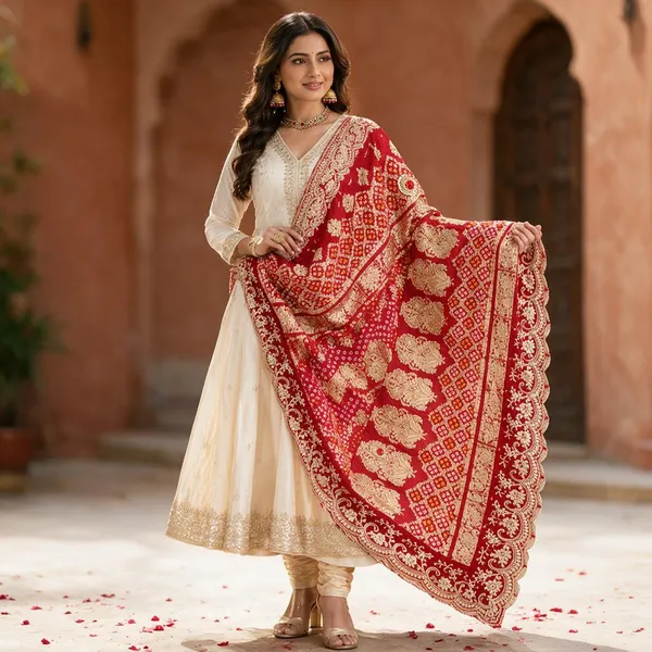 Red_Viscose_Khaadi_Khadi_Dupatta_For_Women