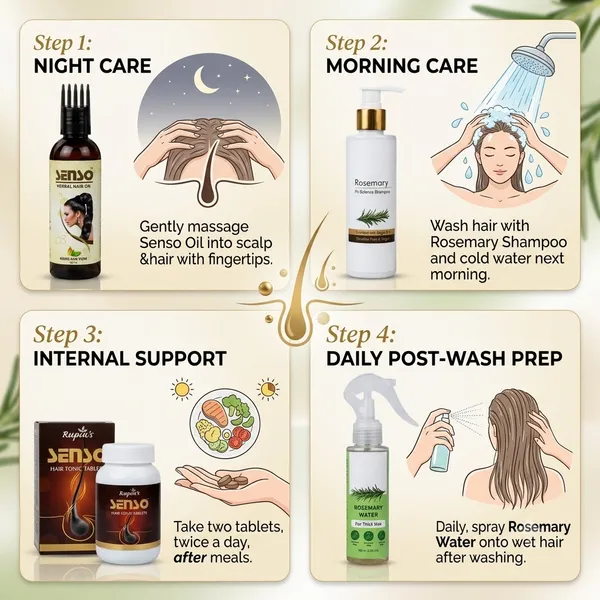 SENSO_HAIR_REGROWTH_COMBO_(_Senso_oil_100ml_+_Senso_tab_2x30_tabs._+_Rosemary_shampoo_200ml_+_Rosemary_Water_Spray_100ml_)