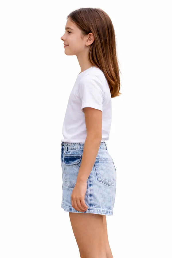 Light_Blue_Denim_Casual_Utility_Shorts_For_Girls
