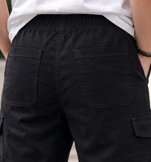 Black_Cotton_Regular_Fit_Cargo_Shorts_For_Boys