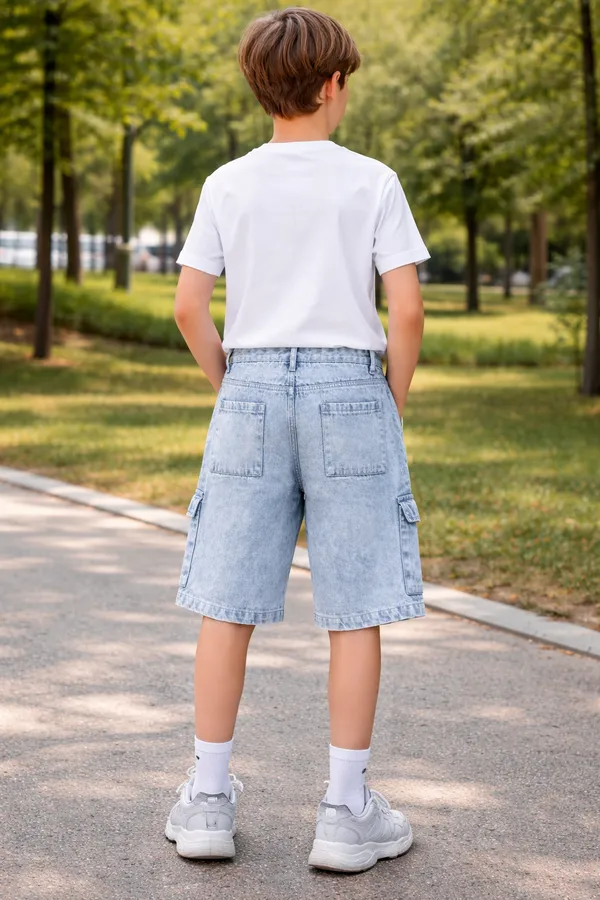 Blue_Denim_Regular_Fit_Cargo_Shorts_For_Boys