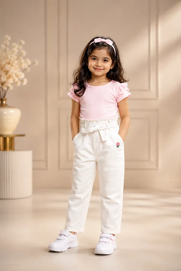 Off_White_Cotton_Paperbag_Waist_Straight_Fit_Trousers_For_Girls