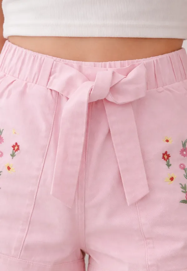 Pink_Cotton_Embroidered_Casual_Shorts_For_Girls