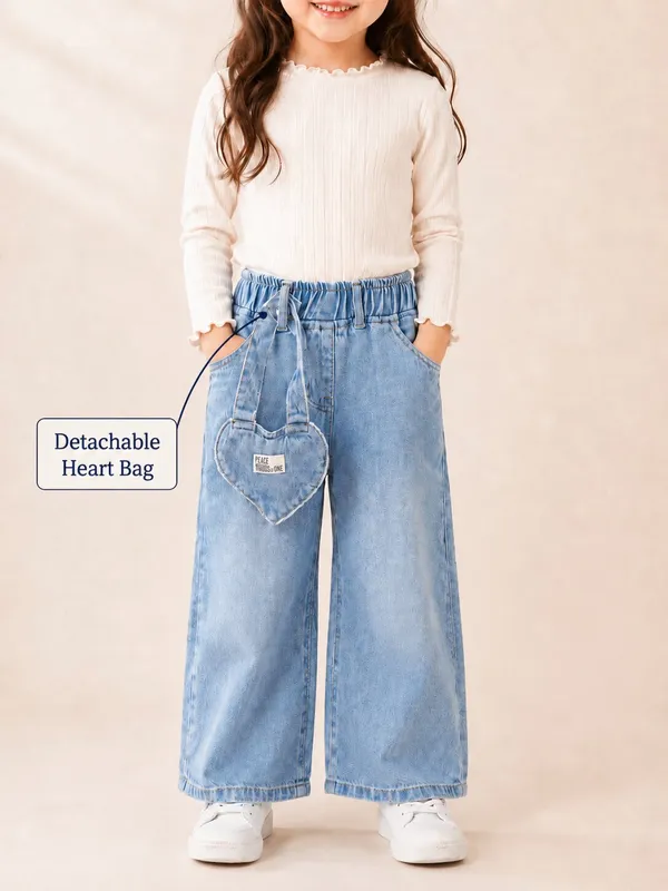 100%_Cotton_Wide-Leg_Denim_Jeans_with_Elasticated_Waist_&_Detachable_Heart_Pouch