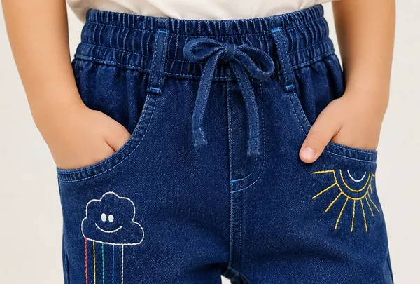 100%_Cotton_Denim_Embroidered_Pull-On_Jeans_�_Dark_Blue