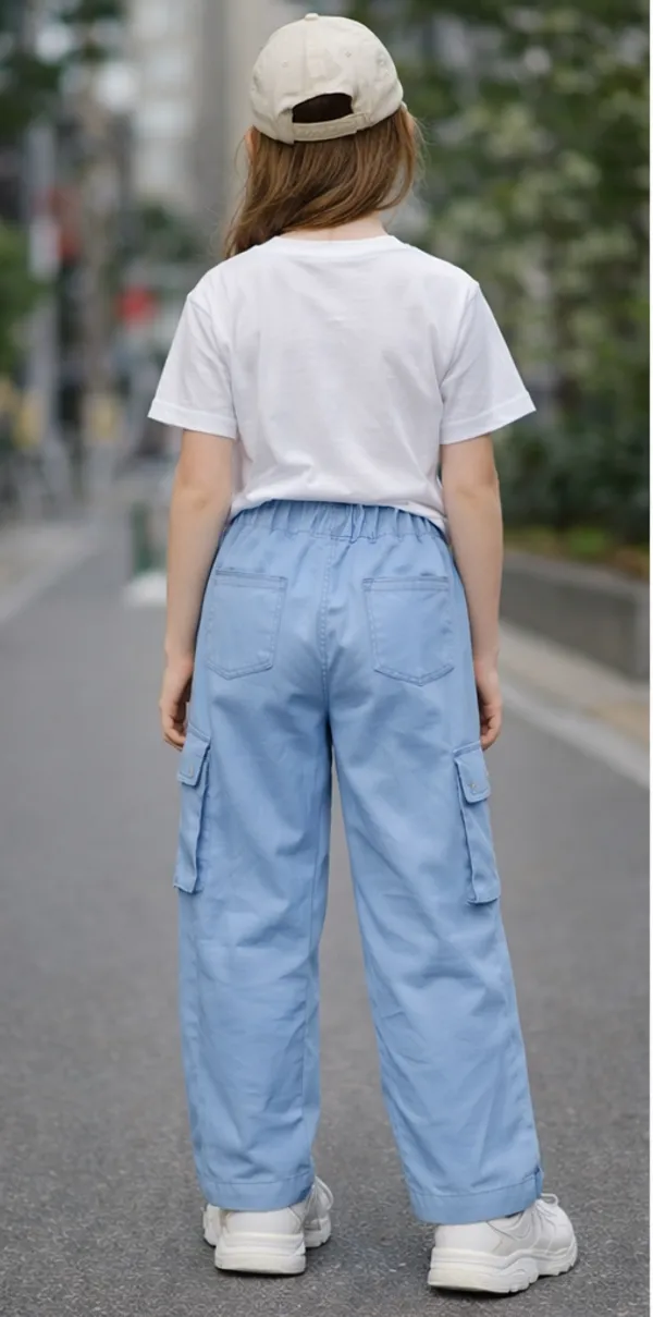 Blue_Cotton_Elastic_Waist_Pull-On_Trousers_For_Girls