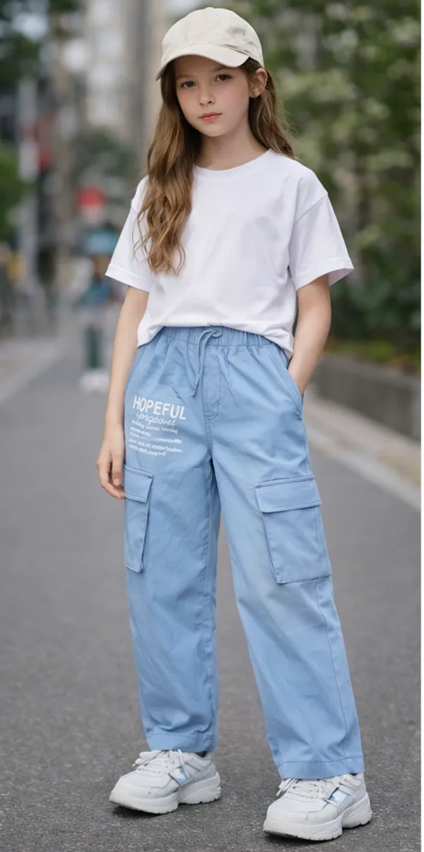 Blue_Cotton_Elastic_Waist_Pull-On_Trousers_For_Girls