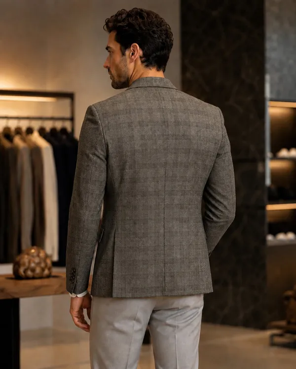 Checked_Notched_Lapel_Single-Breasted_Tailored_Fit_Blazers