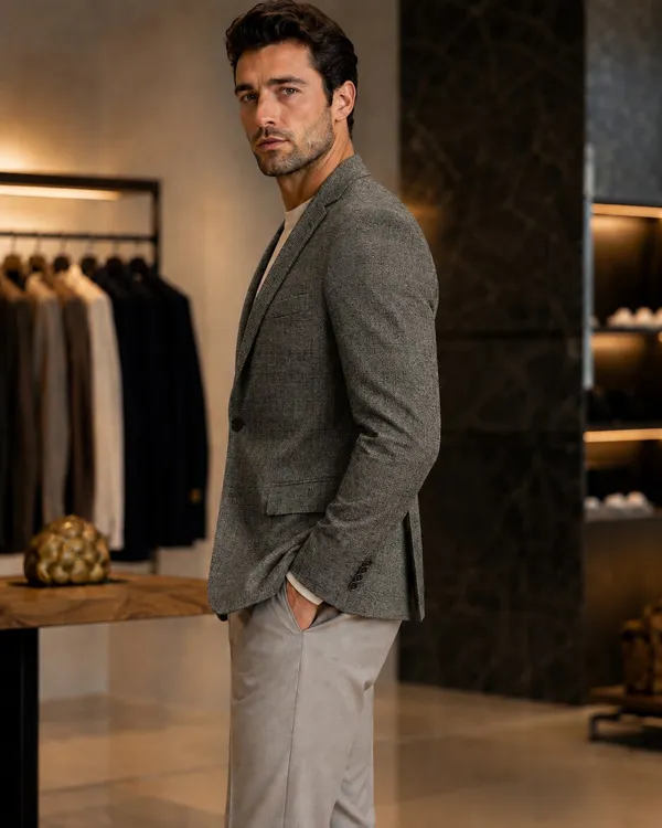 Checked_Notched_Lapel_Single-Breasted_Tailored_Fit_Blazers