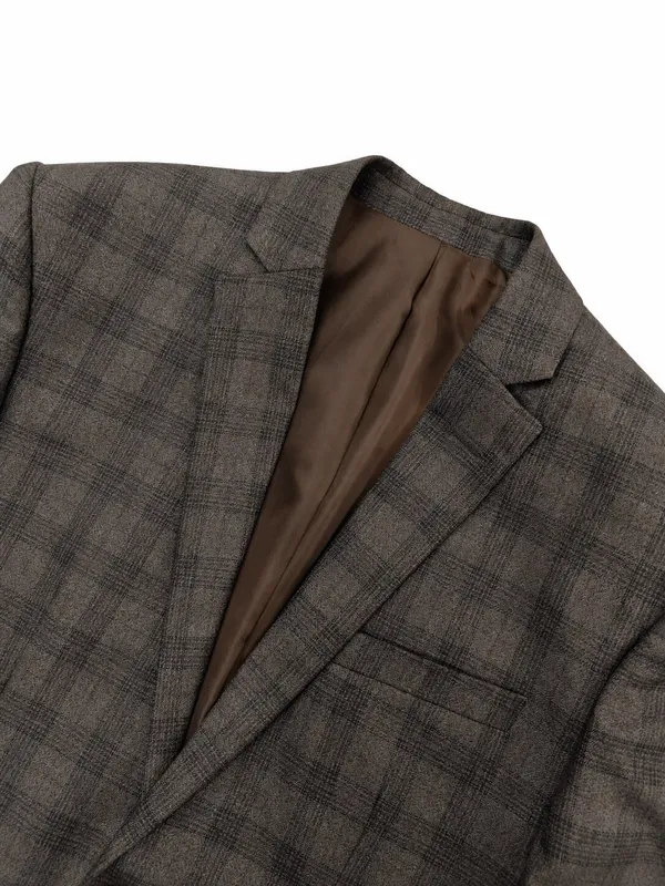 Checked_Notched_Lapel_Single-Breasted_Tailored_Fit_Blazers
