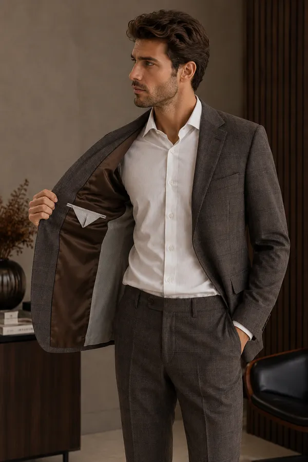 Checked_Notched_Lapel_Single-Breasted_Tailored_Fit_Blazers
